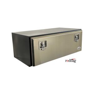 Powder Coated Toolbox with Polished Stainless Steel Lid 120L x 350H x 500D